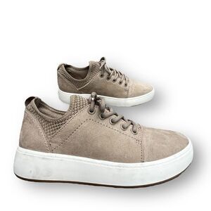 Nordstrom Tan Neutral Platform Trendy Tennis Shoes Sneakers Women’s size 6.5